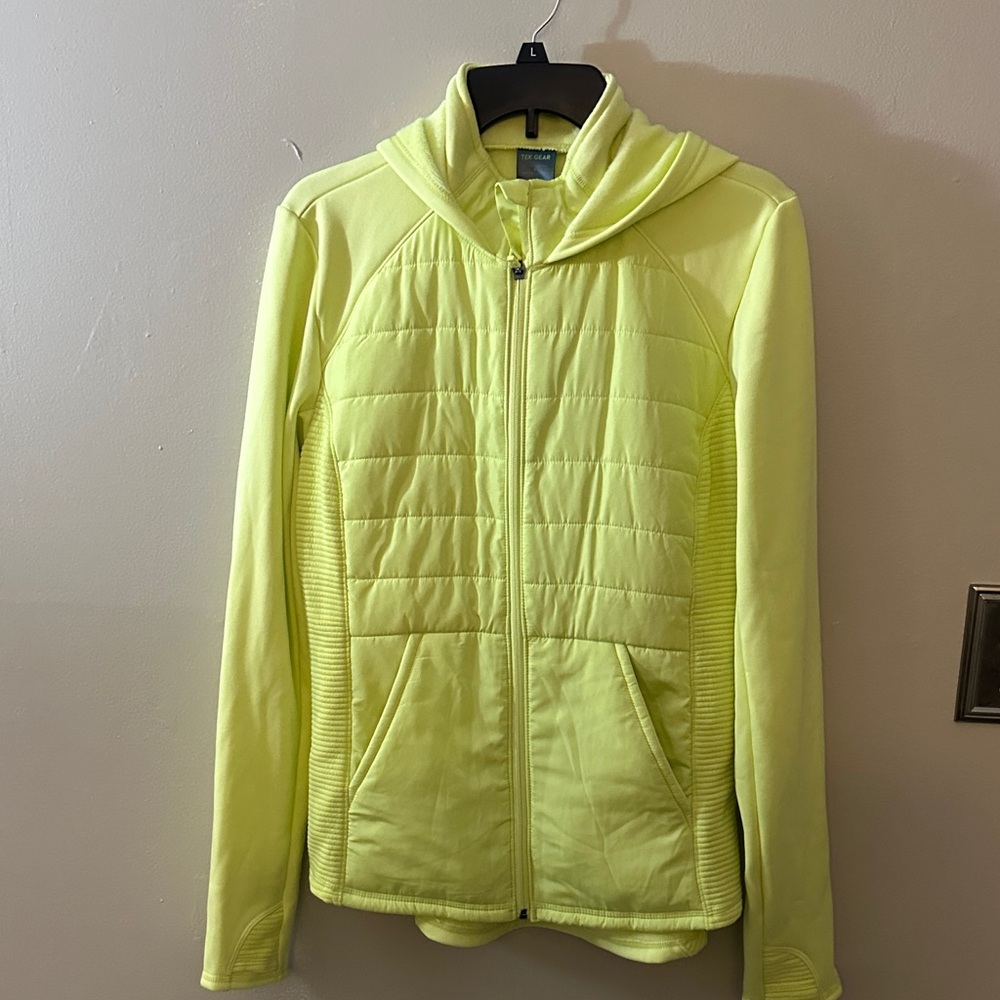 tek gear Neon Yellow Quilted Hooded Jacket